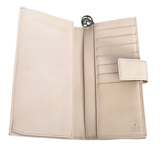 Authentic Gucci GG canvas continental long wallet beige pink - Picture 8 of 12